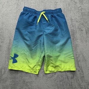 Under Armour Swim Trunks Youth XL Blue Green‎ Mesh Lined Board Shorts Athletic